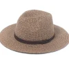 Marled Straw Knotted Faux Suede Trim Fedora-David & Young Sale