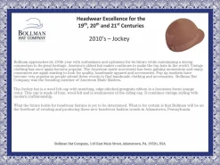 2010s Bollman Heritage Collection Jockey-Bollman Hat Company New